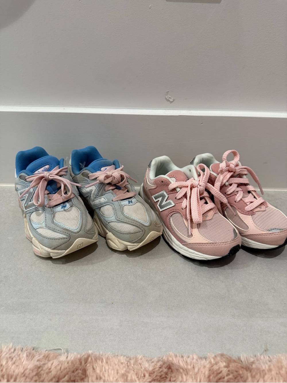 New Balance Kids Pink and Gray/Blue Sneakers Duo